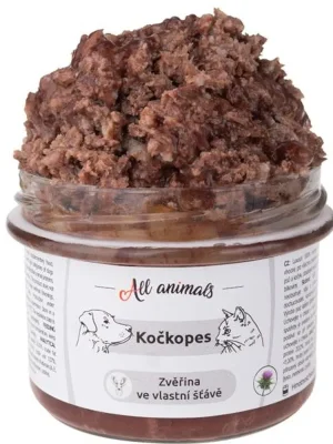 Weekendaanbieding ALL ANIMALS Kočkopes sklo Zvěřina ve vl. šťávě 200g