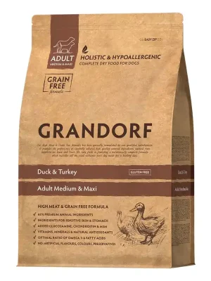 Grandorf granule pro psy Adult Medium & Maxi - Kachna a krocan GF 10kg Bestseller