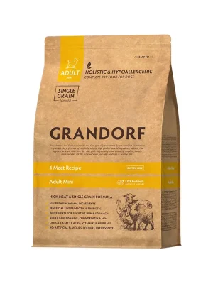 Gratis Retour Grandorf granule pro psy Adult Mini - 4 druhy masa 3kg