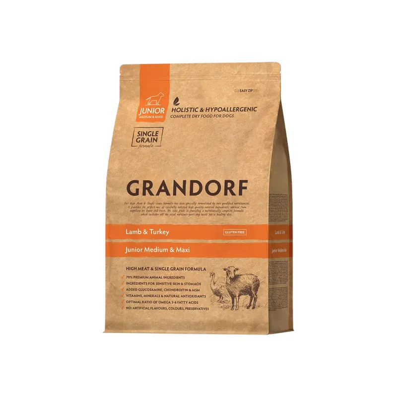 Grandorf granule pro psy Junior Medium & Maxi - Jehně a krocan 1kg Direct Verzonden