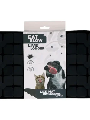 Meest Verkocht Eat Slow Live Longer lízací zpomalovací podložka Flower šedá