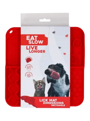 Finale Uitverkoop Eat Slow Live Longer lízací zpomalovací podložka Rectangle červená