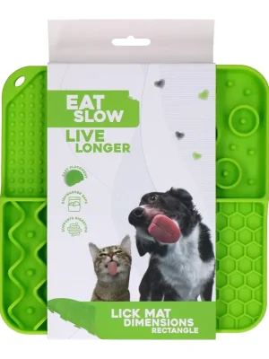 Beste Prijs Eat Slow Live Longer lízací zpomalovací podložka Rectangle zelená