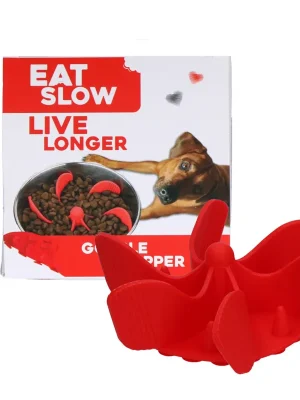 Express Levering Eat Slow Live Longer zpomalovací Spirála do misky červená M