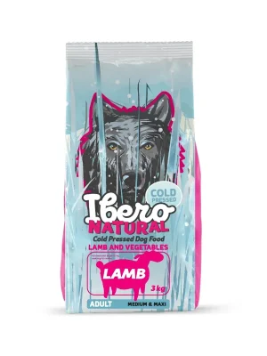 Gereduceerde Prijs Ibero Natural Cold Pressed Adult Dog Medium & Large lamb 12 kg