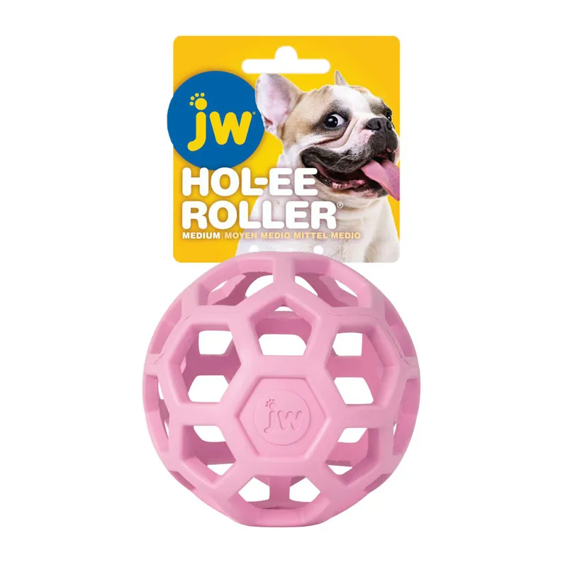 Express Levering JW Hol-EE děrovaný míč 11cm Medium - růžový