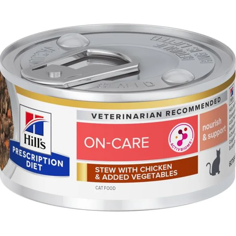 Gecertificeerd Hill‘s Prescription Diet Feline ON-care Chicken & Vegetables Stew konzerva 82 g