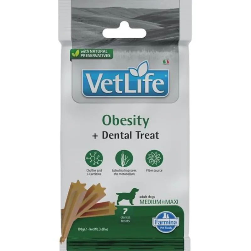 Vet Life Dog Dental Snack Obesity Adult Medium & Maxi 100 g Tijdelijk Beschikbaar