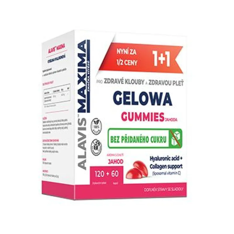 Alavis MAXIMA Gelowa Gummies jahoda 120tbl+60cps Beperkte Voorraad