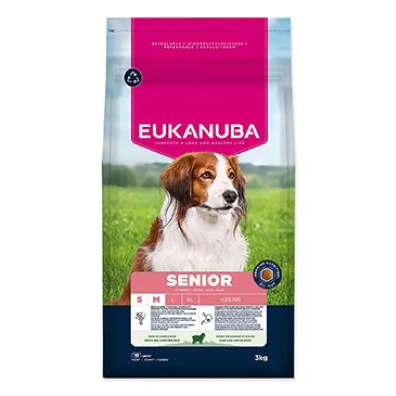 Uitverkoop Eukanuba Dog Senior Small&Medium rich in Lamb 3kg
