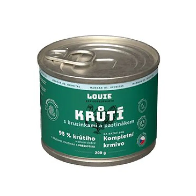 Tijdelijk Beschikbaar Louie Dog konz. Krůtí s brus.pastinák,prebiotiky 200g