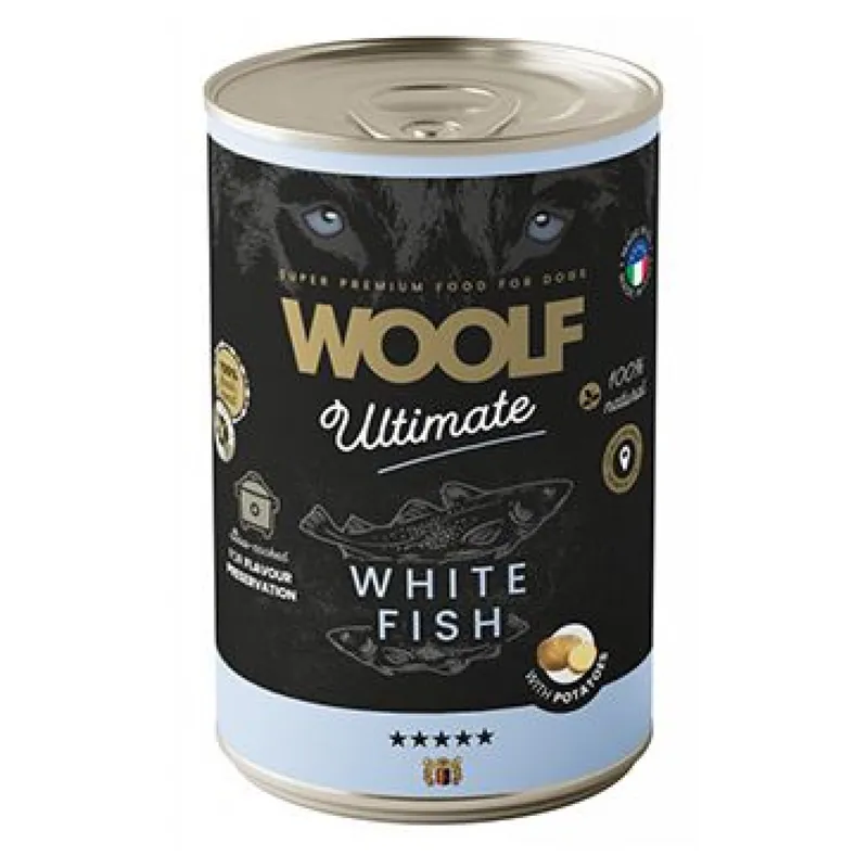 WOOLF Ultimate DogFood konz. White Fish 400g Express Levering