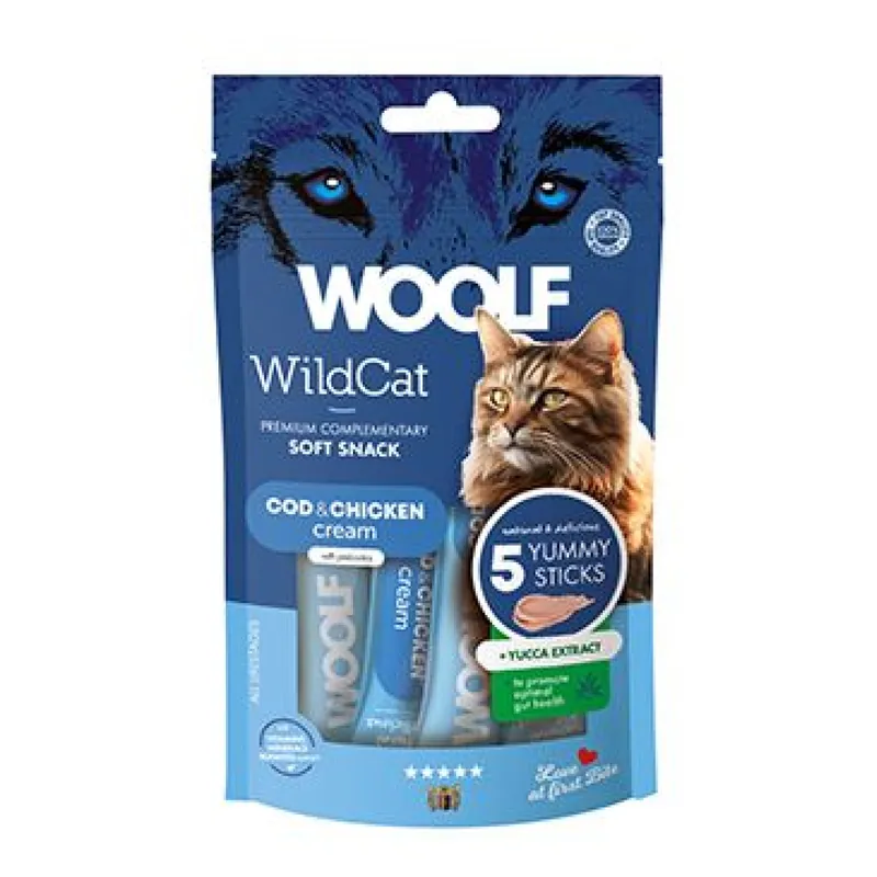 Alleen Vandaag WOOLF WildCat Cream Functional Cod&Chicken 5x14g