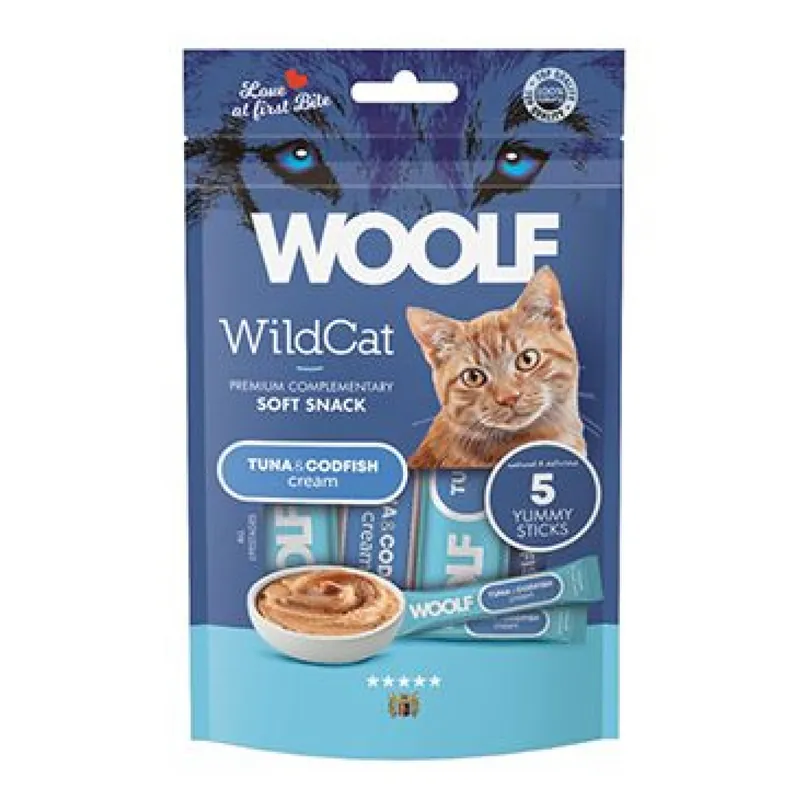 Bestseller WOOLF WildCat Cream Regular Tuna&Codfish 5x14g