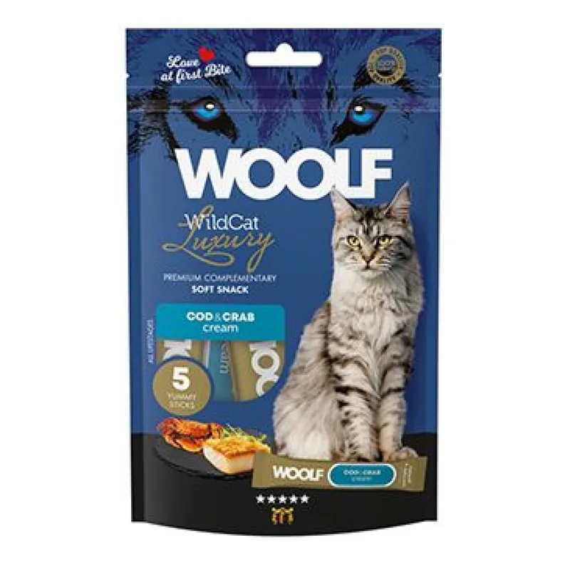 WOOLF WildCat Cream Luxury Cod&Crab 5x14g Koopje