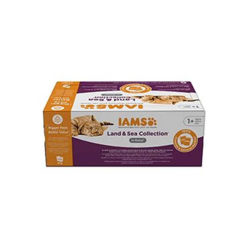 Alleen Vandaag Iams Cat Adult Delights kapsa Land&Sea in gravy 72x85g