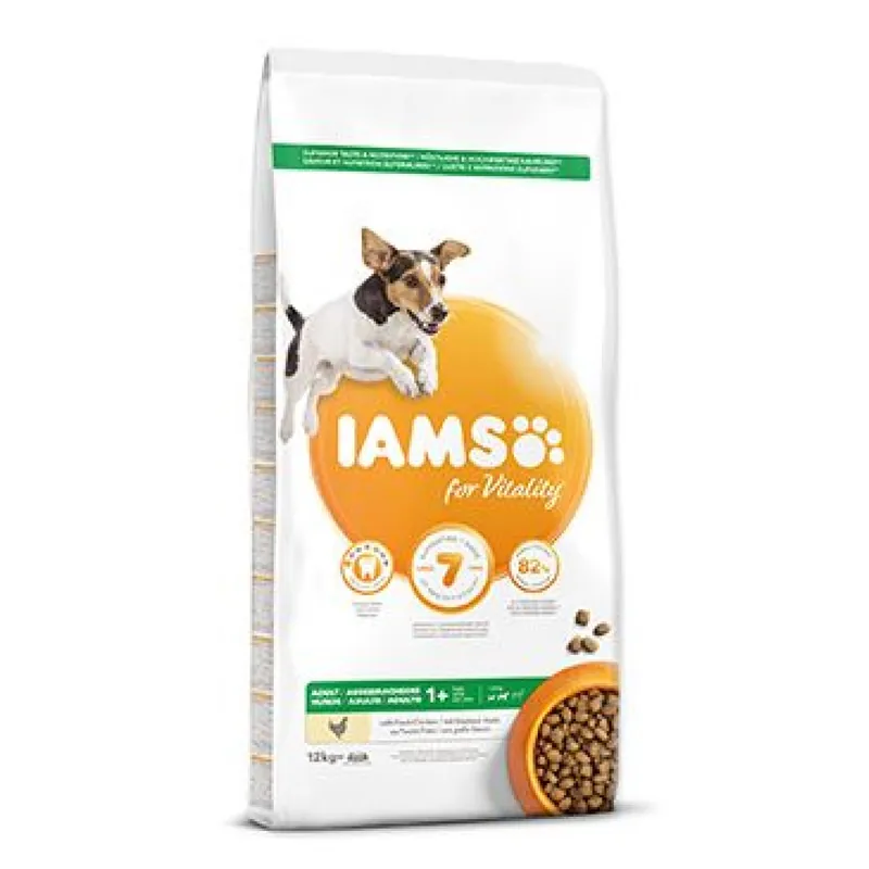 Iams Dog Adult Small&Medium Chicken 12kg Gereduceerde Prijs
