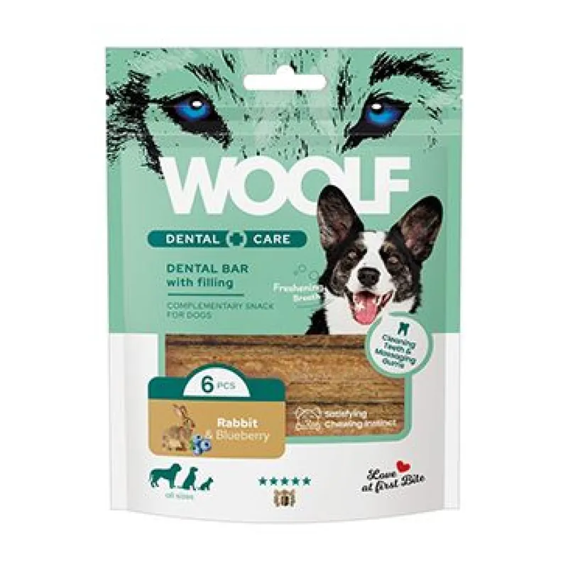 WOOLF Dental Care Bar with Rabbit&Blueberry 108g/6ks Snelle Levering