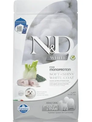 Weekendaanbieding N&D WHITE Dog GF Sea Bass, Spirulina & Fennel Adult Medium & Maxi 2 kg