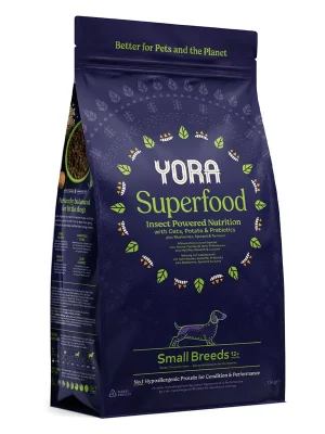 Favoriet YORA granule z hmyzu Superfood Adult Small Breeds 6kg (4x1,5kg)