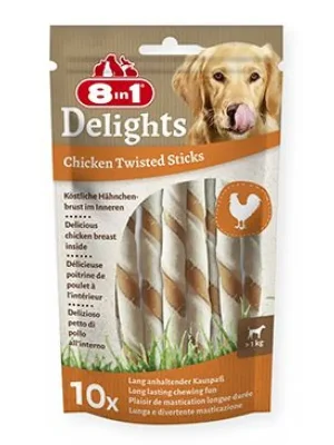 Pochoutka 8in1 Delights Chicken Twisted Sticks 10ks Goedkoop