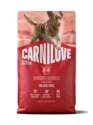 Carnilove Dog Active Dry Venis&Rein&Wild AdultAB 4kg Direct Verzonden