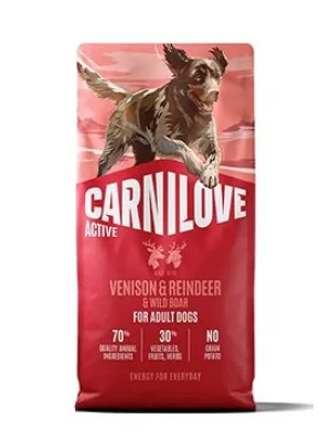 Tijdelijk Beschikbaar Carnilove Dog Active Dry Venis&Rein&Wild AdultAB12kg