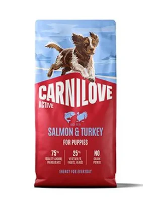 Carnilove Dog Active Dry Salmon&Turkey Puppies 12kg Populair