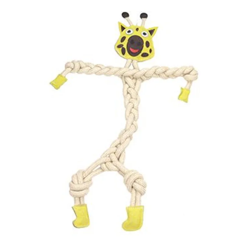 Speciale Aanbieding Hračka pes animALL Žirafa kůže+lano Mr.Roper 78cm