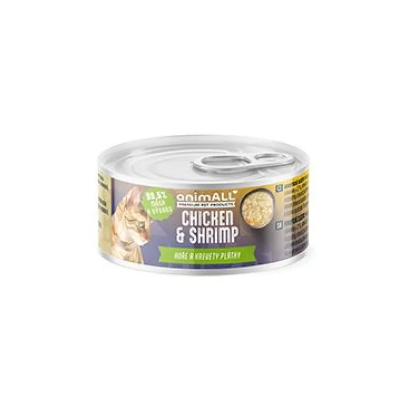 Voordeelprijs animALL konzerva kočka Kuře a krevety plátky 80g