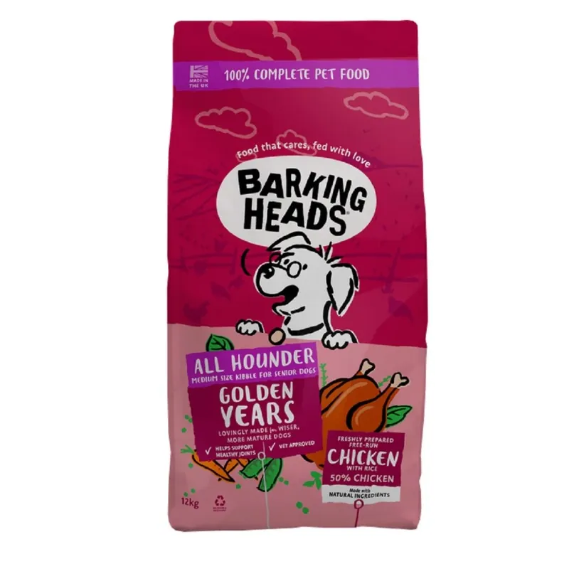 BARKING HEADS All Hounder Golden Years Chicken 12 kg Tijdelijk Beschikbaar