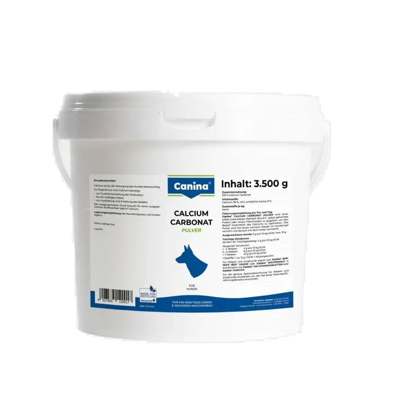 Goedkoop CANINA Calcium Carbonat 3 500 g Přírodní vápník pro psy bez fosforu – UPejska.cz