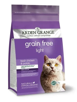 Favoriet Arden Grange Cat Light Chicken & Potato 2 kg – grain-free pro méně aktivní a kastrované kočky UPejska.cz