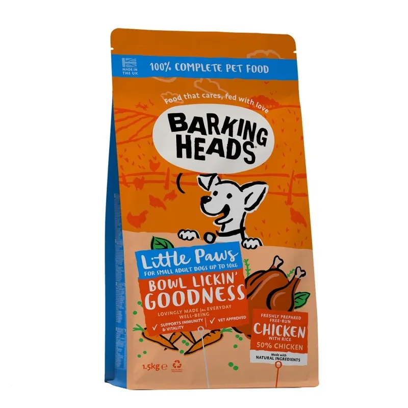 BARKING HEADS Little Paws Bowl Lickin Good Chick 1,5 kg Favoriet