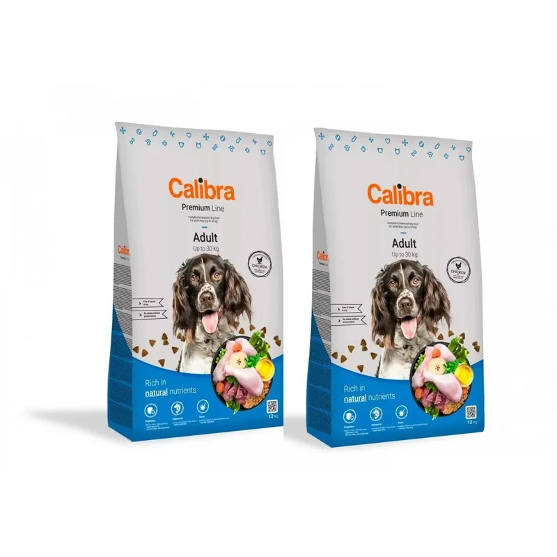 Calibra Premium Adult Chicken 2× 12 kg (24 kg) – kuřecí granule pro psy výhodné balení UPejska.cz Weekendaanbieding