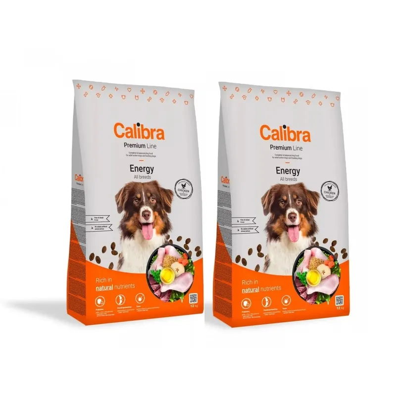Calibra Premium Energy 2× 12 kg (24 kg) Energetické granule pro aktivní psy – UPejska.cz Populair