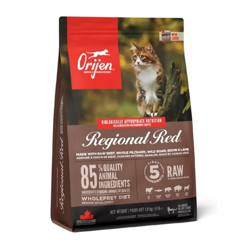 ORIJEN Cat Regional Red 1,8 kg Bezobilné krmivo s červeným masem – UPejska.cz Betaalbaar