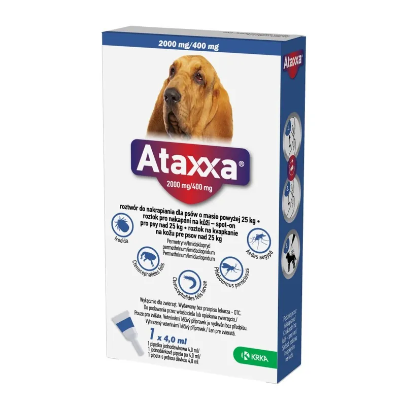 Seizoensaanbieding ATAXXA pro psy XL 1×2000mg/400mg spot-on 4 ml – antiparazitní pipeta UPejska.cz