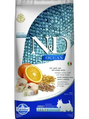 Bestel Nu N&D Ocean Low Grain DOG Adult Mini Codfish & Orange 7 kg