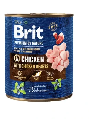 Koopje Brit Premium by Nature Chicken with Hearts 800 g Kuřecí paté pro psy Upejska.cz