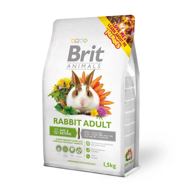 Brit Animals Rabbit Adult 1,5 kg Krmivo pro králíky UPejska.cz Hoge Kwaliteit