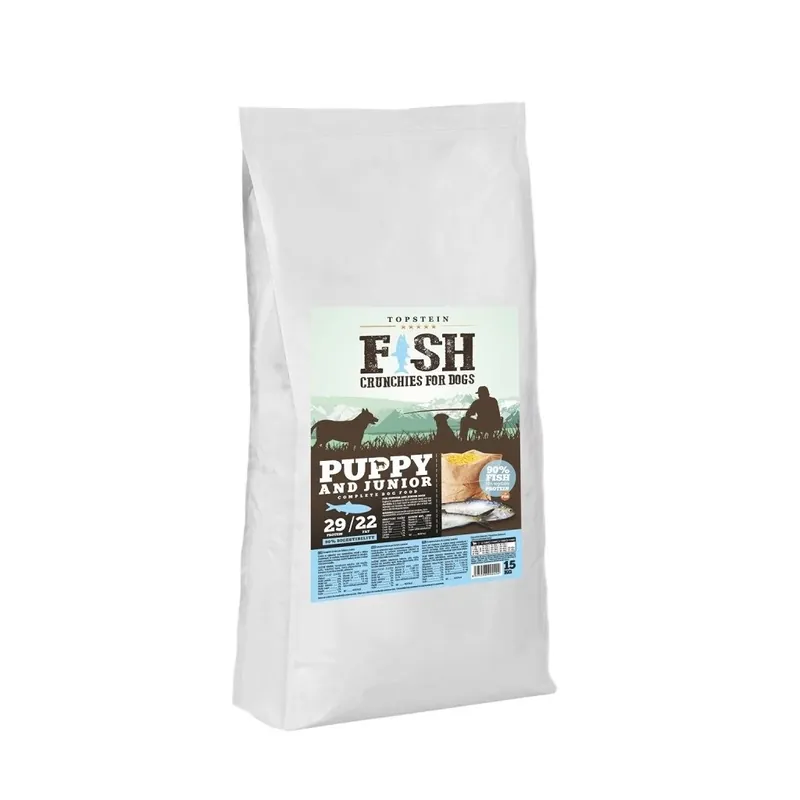TOPSTEIN Fish Crunchies for dogs Puppy and Junior 15 kg Hete Deal