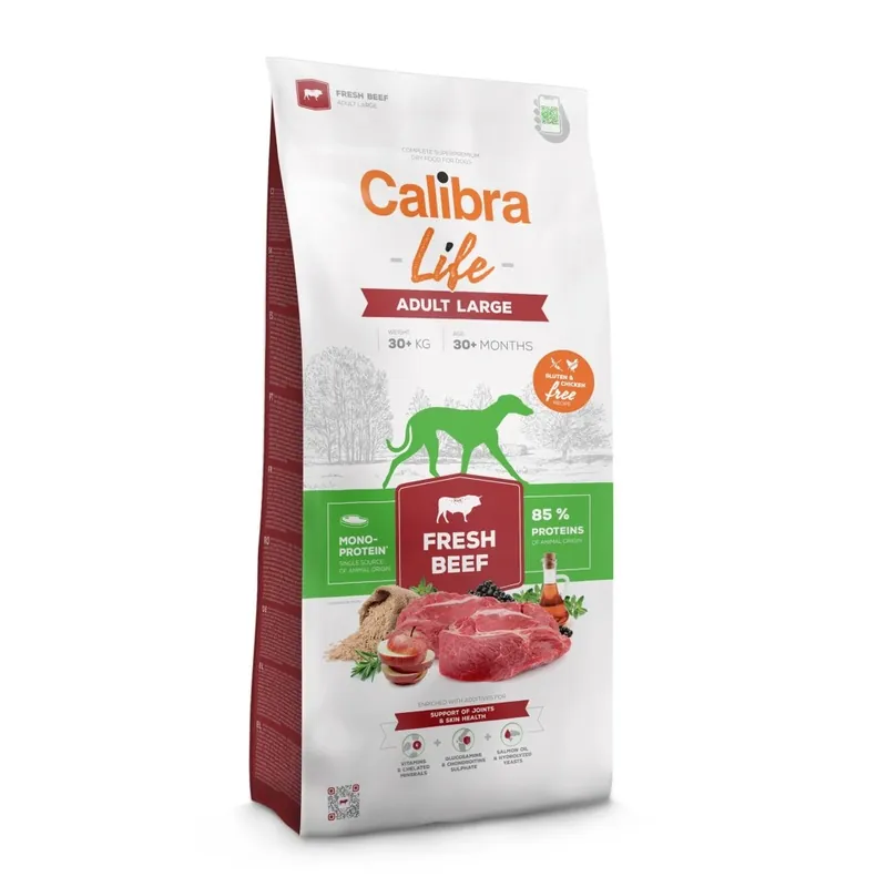 Calibra Dog Life Adult Large Fresh Beef 12 kg Hovězí granule pro velké psy UPejska.cz Laatste Versie
