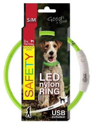 Snelle Levering Obojek DOG FANTASY světelný USB 45 cm – Svítící obojek pro psy Upejska.cz