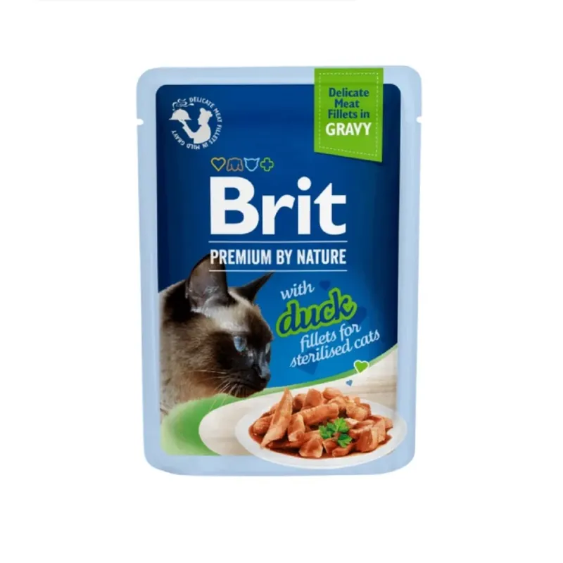 Merkproduct BRIT Premium Cat D Fillets Gravy Duck Sterilised 85g