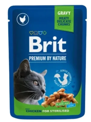 Brit Premium Cat 100 g kapsička Castrate - s kuřecím v omáčce (pro kastrované kočky) Gecertificeerd