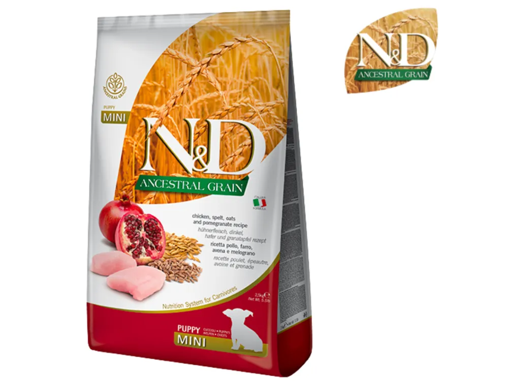 Beperkt Aanbod N&D ANCESTRAL Dog Puppy Mini Chicken&Pomegranate (kuře a granátové jablíčko)