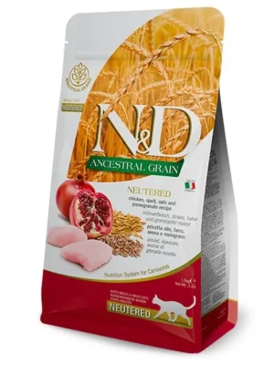 N&D ANCESTRAL LG Cat Neutered Chicken&Pomegranate (kuře a granátové jablko) Op = Op