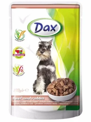 Dax Dog kapsička 100 g - hovězí a králík v omáčce Voordeelprijs