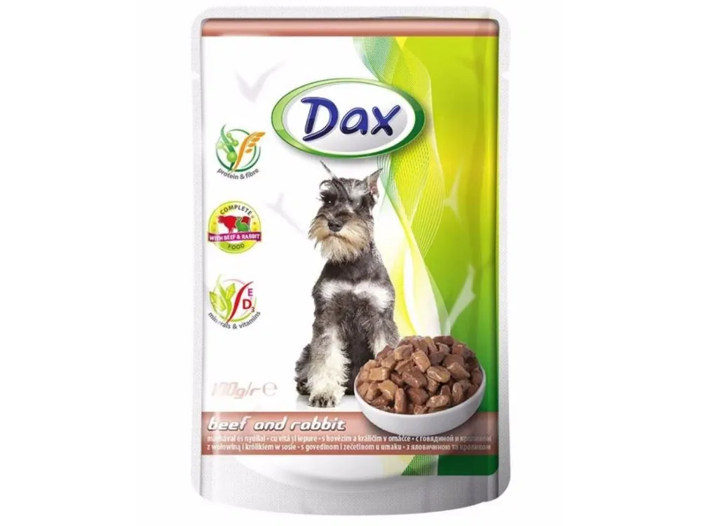Dax Dog kapsička 100 g - hovězí a králík v omáčce Voordeelprijs